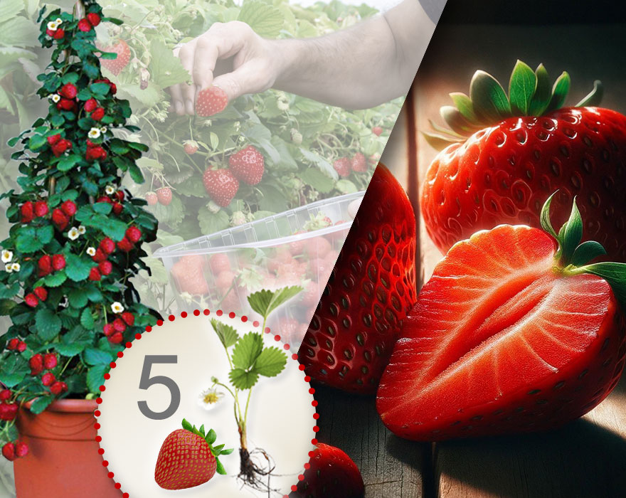 Fresas trepadoras rojas 5 Piezas